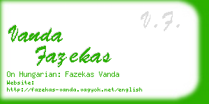 vanda fazekas business card